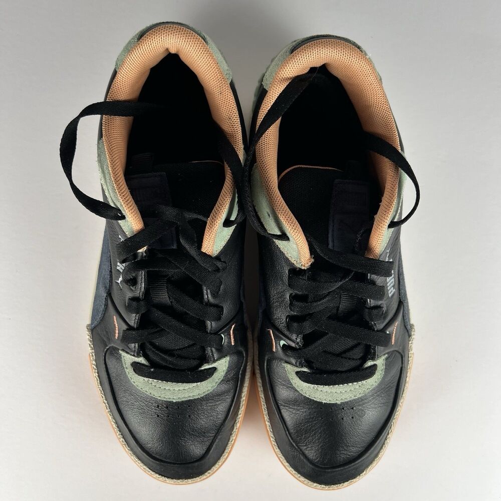 PUMA Cali Sport Mix Black Marshmallow Platform Sneakers Leather Chunky Sz 9.5 - Picture 4 of 7